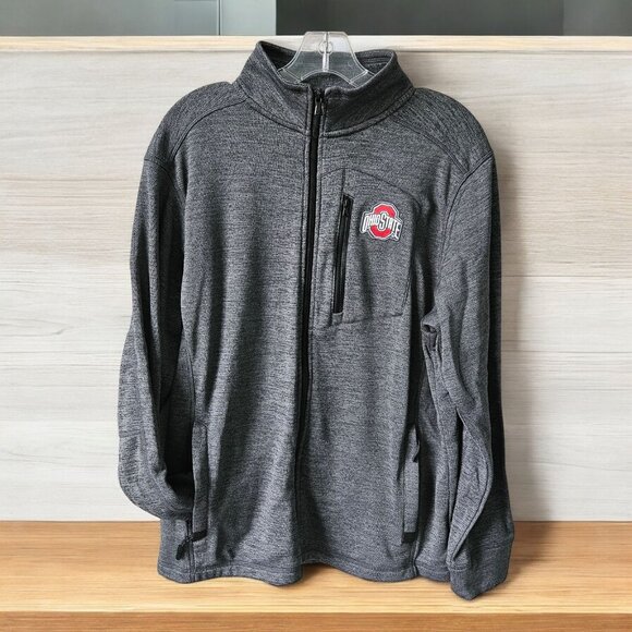 Scarlet & Gray Other - OSU Ohio State Buckeyes Full Zip Charcoal Gray Light Jacket Zip Pockets Size M